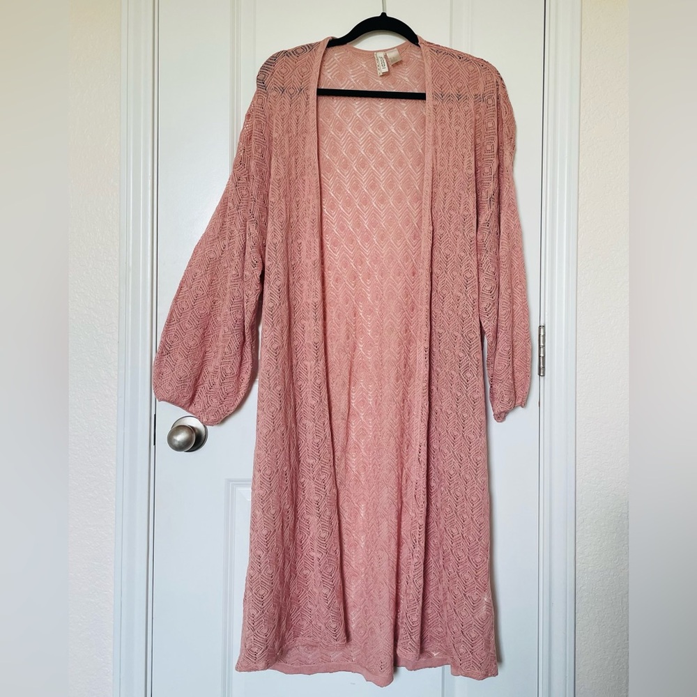 H&M Divided Pink Textured Cardigan